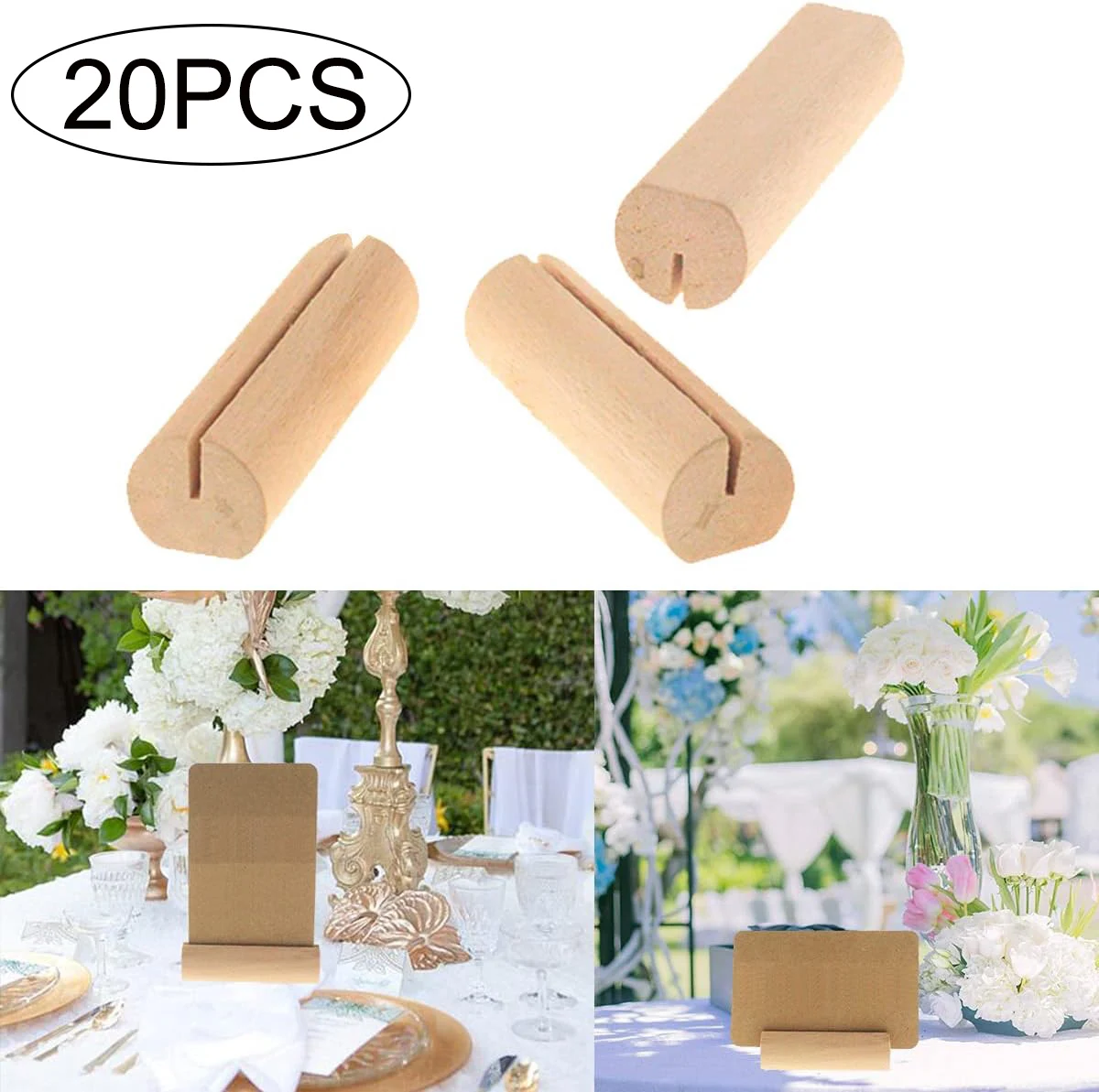 Wood Place Card Holders Wooden Table Number Stands Wedding Sign Rustic Message Name s Display Stand 20/40/100PCS place card holders,wedding table numbers