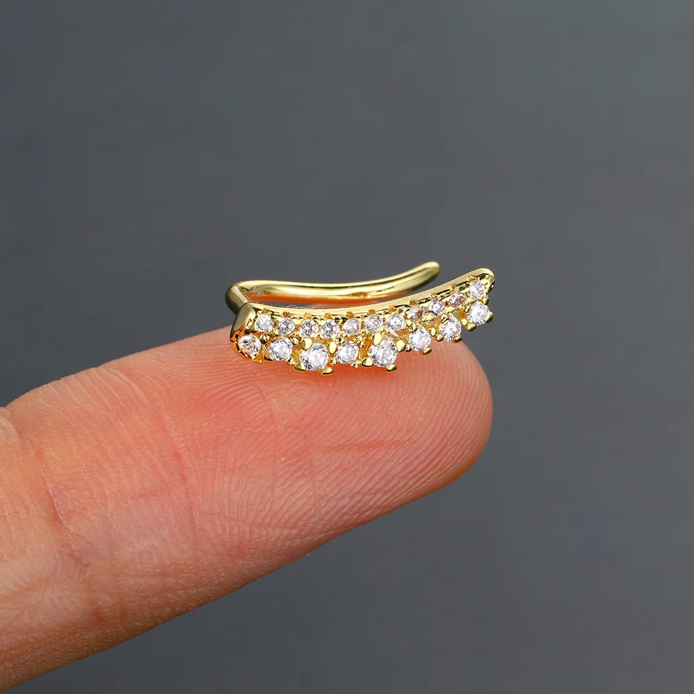 1PC Iced Out CZ Zierliche Creolen für Frauen Ohr Piercing Knorpel Schmetterling Helix Daith Conch Tragus Stud Piercing Schmuck – Detail 5