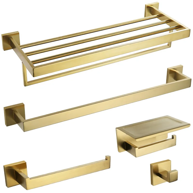 Bathroom Hardware Accessories Bathroom Hardware Set Toilet Paper Holder Towel Hook Gold Brushed Bathroom Accessories Hardware Towel Bar Rail Toilet Paper Holder Towel Rack Hook Soap Dish Toilet Brush