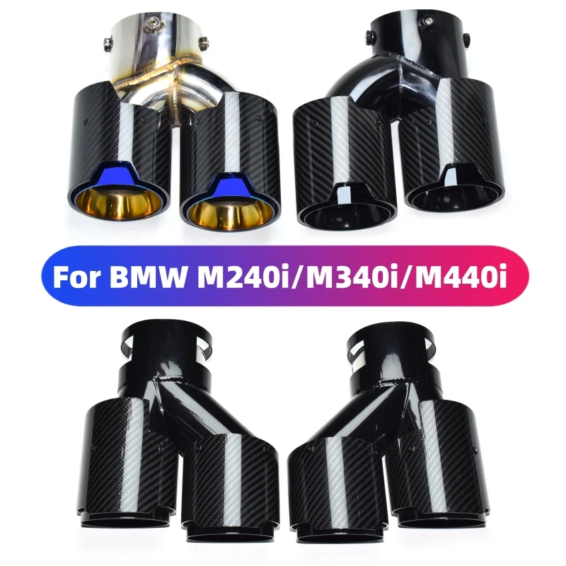 For BMW mufflers, M240i, M340i, M440i, carbon fiber tailpipe, G20, G21, G23, G42 exhaust pipe tip nozzle exhaust head exhaust muffler tip exhaust pipe muffler exhaust trim pipe