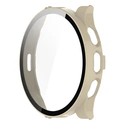 Enhanced Protective PC+Tempered Glass Case with Full Screen Coverage - Garmin Venu 3S (Ivory)