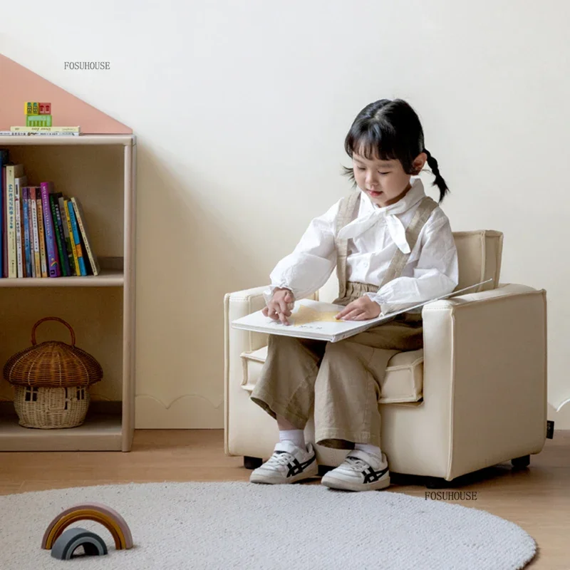 Simple Children's Sofas Small Apartment Baby Seats Home Living Room Double Chair Kids Furniture Reclining Lazy Kids Sofa Chair B