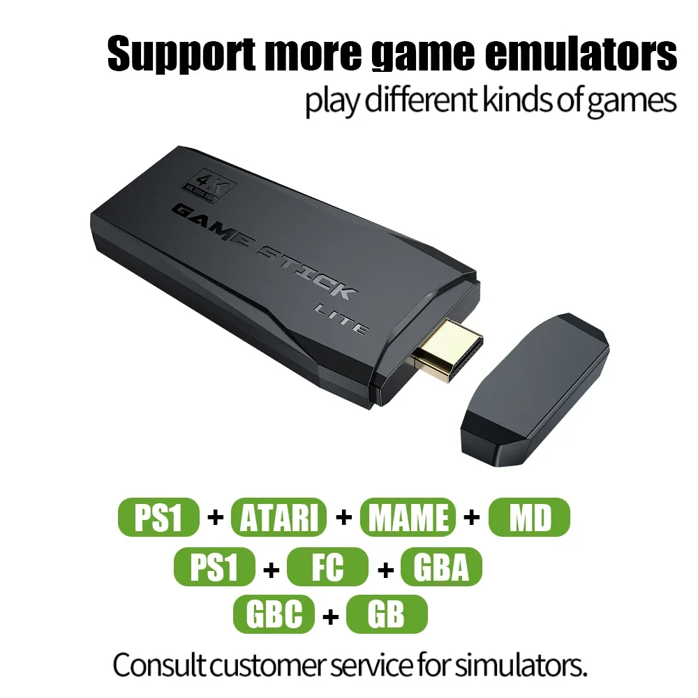 M8 비디오 게임 콘솔 내장 20000 게임, 64G 4K HD 게임 스틱 TV 무선 컨트롤러, PS1 NES SEGA 9 에뮬레이터 레트로 콘솔
