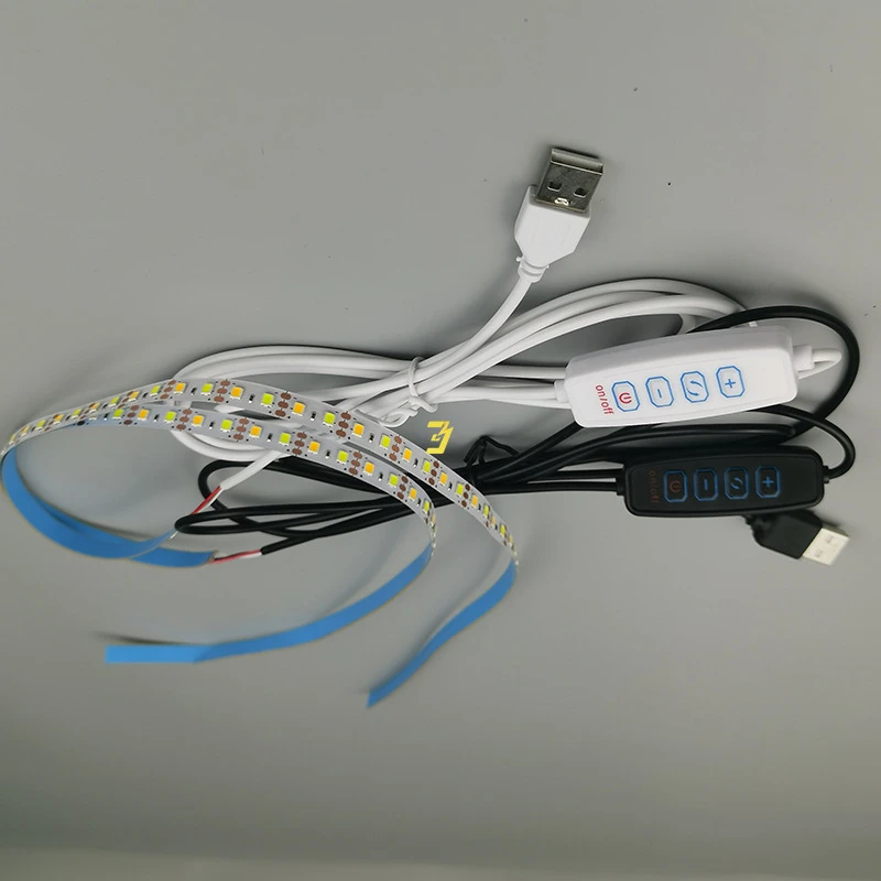 5V USB Light Painting Two-Color Temperature 2835 Led Strip Variable with Three Colors Electrodeless Dimming Luminous Paint Strip