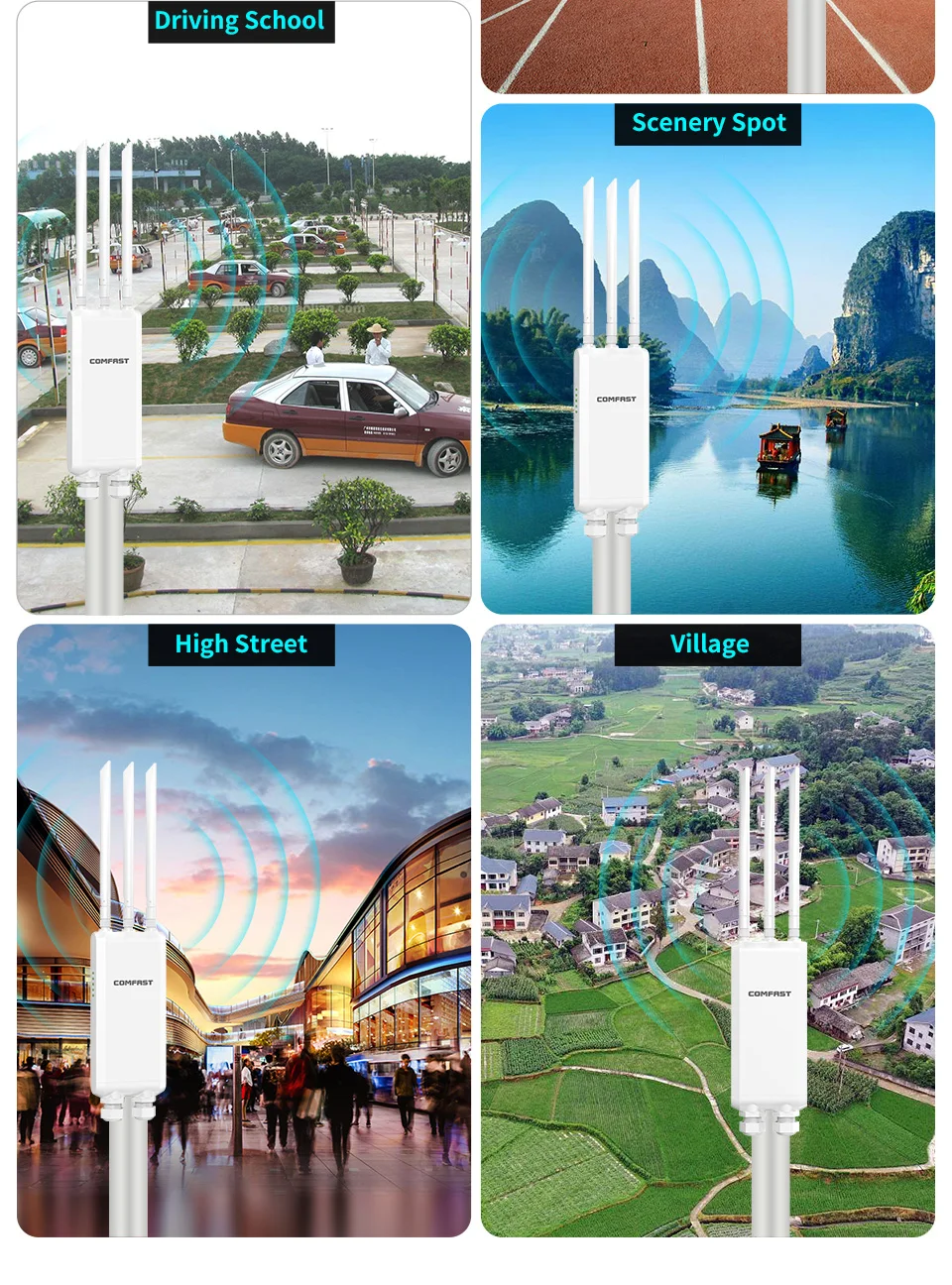 COMFAST AC1300 Hochleistungs-Outdoor-WLAN-Zugangspunkt Router mit Großer Reichweite 2,4G/5G 48V POE Gigabit-Router AP – Detail 14