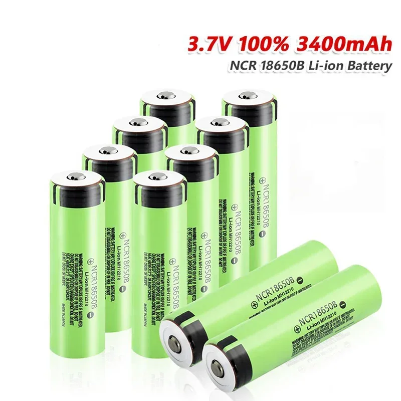 

NCR18650 3400mAh Battery brand new original ncr18650b 34B 3.7V 18650 3400mah rechargeable lithium battery flashlight Tip battery