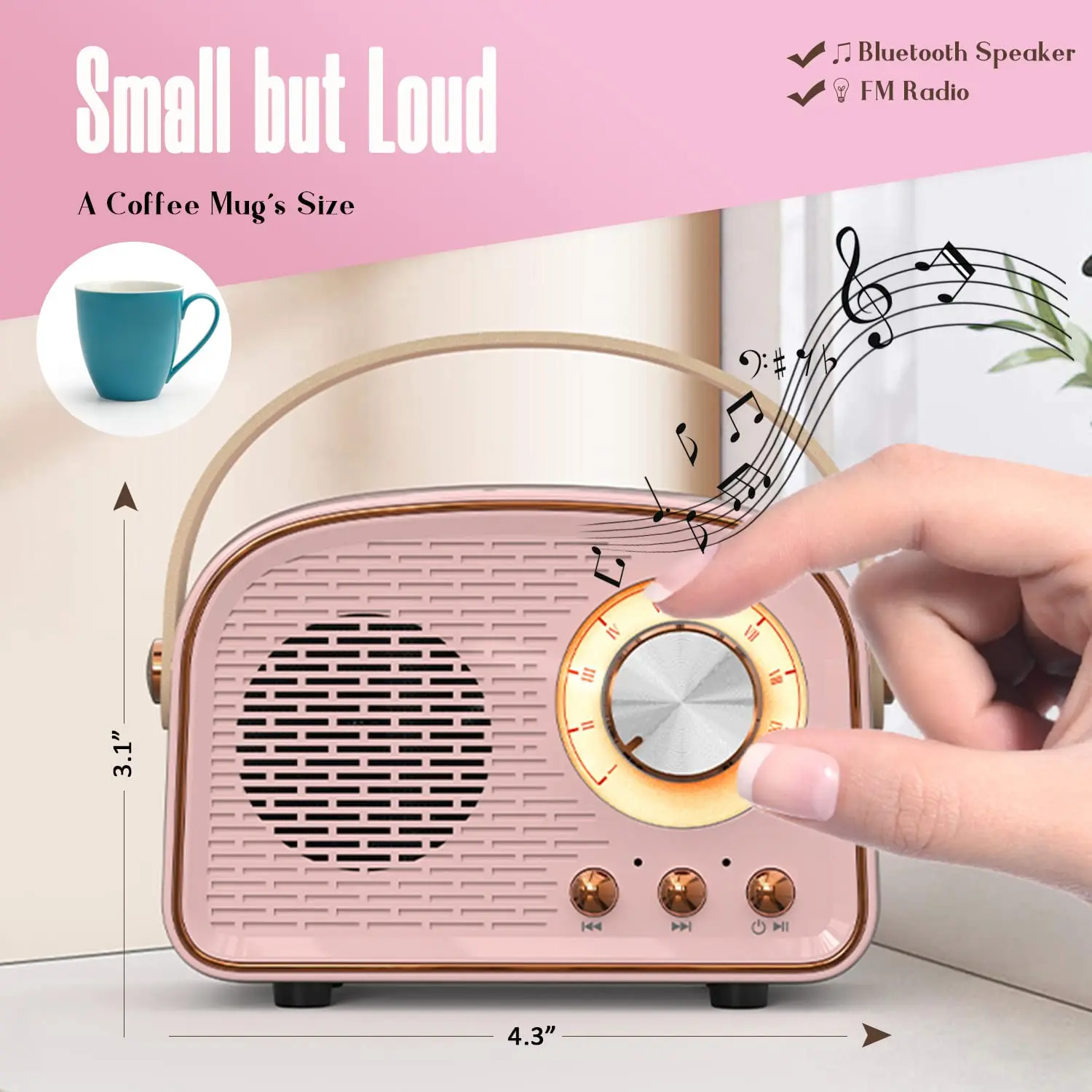 Retro Bluetooth Speaker Cute Mini Speaker FM Radio Portable Wireless Speaker TWS Music Player Hifi Stereo TF USB