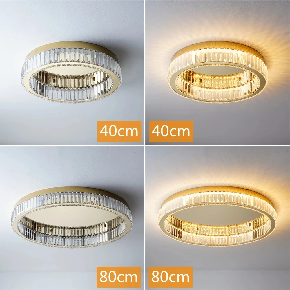 Modern Gold Crystal Ceiling Chandelier for Living Room Bedroom Luxury Round Ceiling light Led Indoor Lighting Decor led chandelier ceiling chandelier