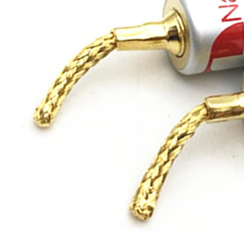 4Pcs/Lot 2MM Copper Wire Gold-Plated Welding-Free Banana Plug Speaker Wire Plug Braided Wire Plug Connector Terminals