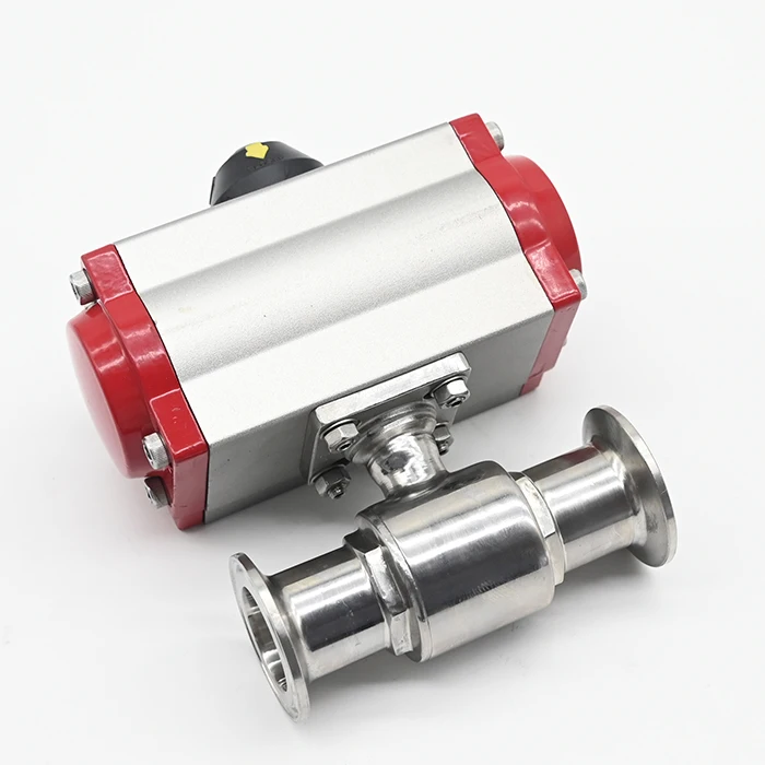 JTAIV Factory customization 2 way Sanitary SS304/316 Quick-install Pneumatic Single/Double action Ball Valve