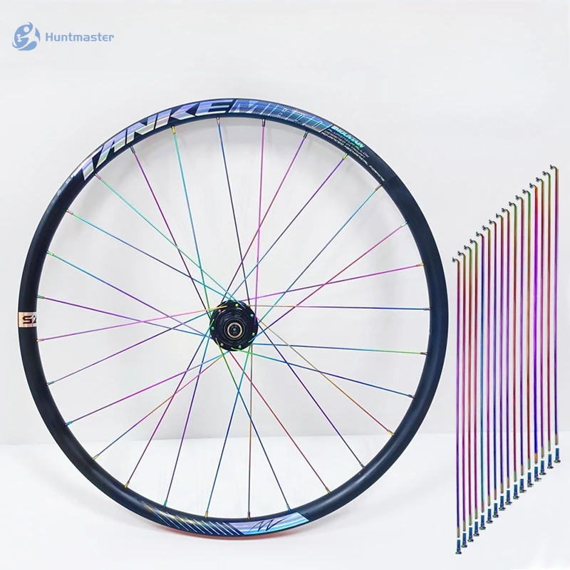 헌트마스터 전기 도금 컬러 스테인레스 자전거 스포크 니플 26 27.5 29 산악 자전거 MTB 로드 자전거 휠 스포크