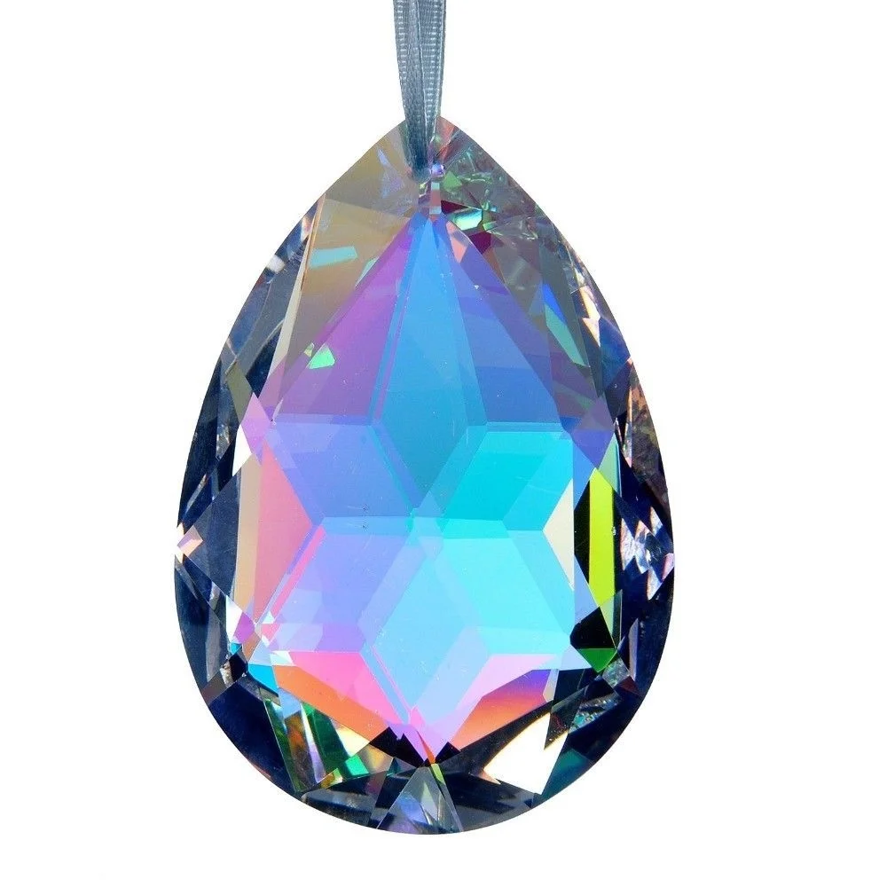38/50mm Clear Crystal Drops Chandelier Prisms Sun Catcher Lamp Parts Bead Curtain Pendant Christmas Decoration Hanging