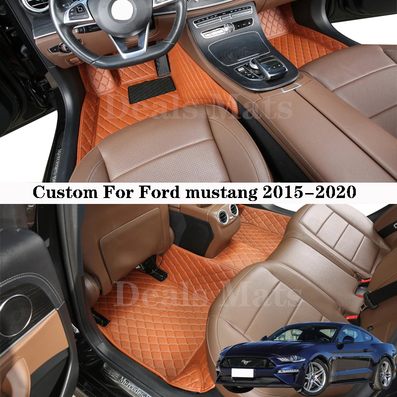 

Автомобильные коврики для Ford Mustang 2015-2020, кожаные водонепроницаемые коврики для всех сезонов, аксессуары для ковров на заказ