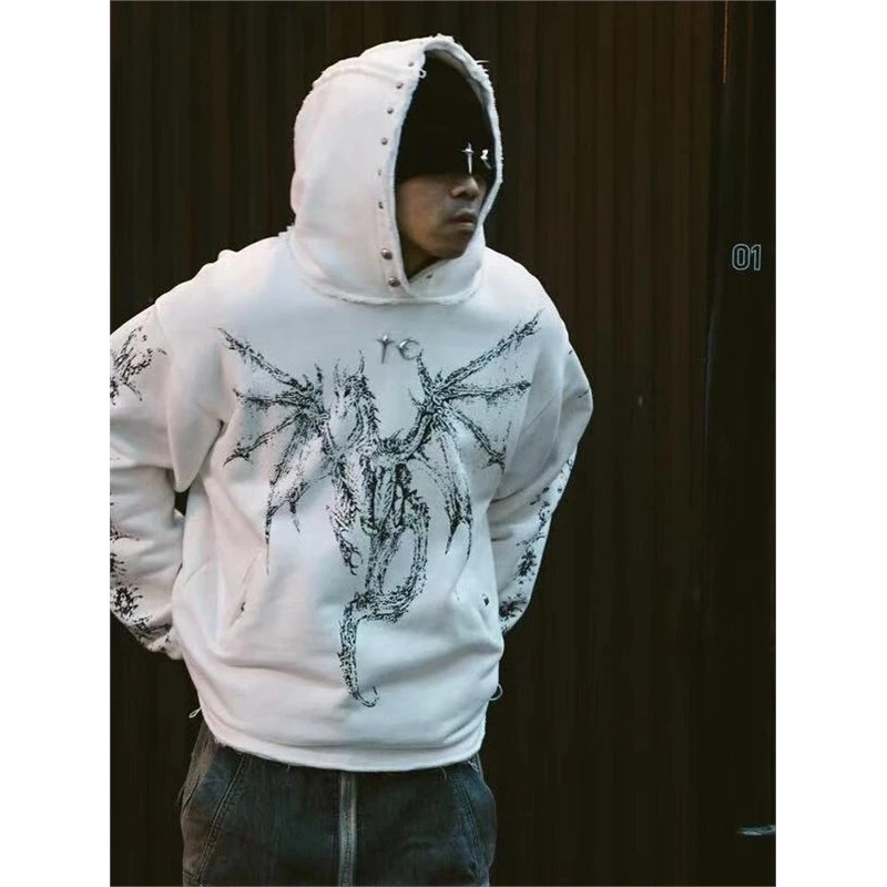 【バイキンマン】THUG CLUB DRAGON HOODIE Dragon Stud Zip-up hoodie – thug club