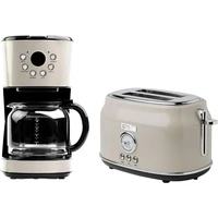 12 Cup Programmable Drip Coffee Maker Coffee Machine Bundled with Dorset 2 Slice Wide Slot Stainless Steel Toaster 1