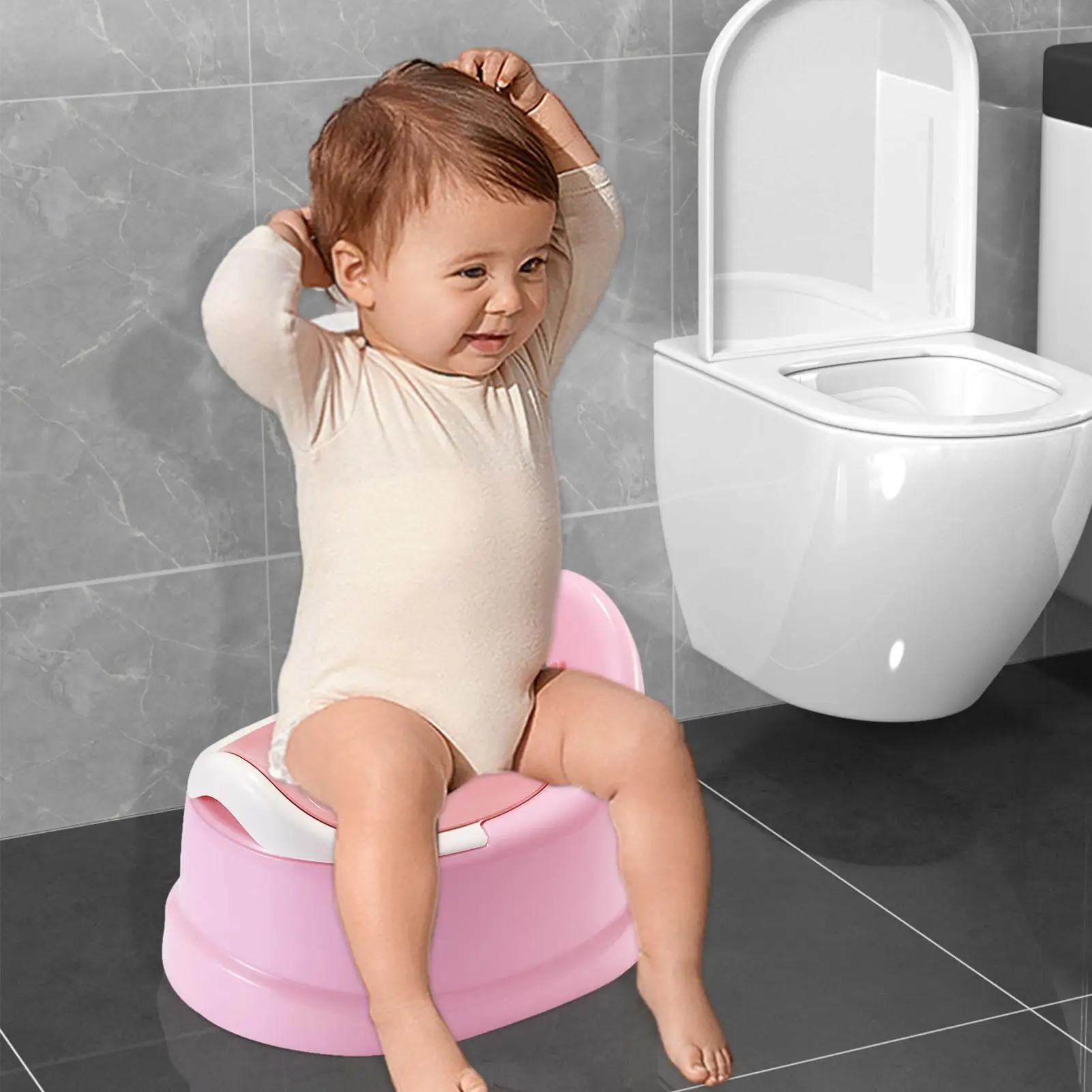 Portable Kids Potty Toddler Baby Potty Training Toilet Non Slip Potty For Toddler Children Kids Girls Boys Baby Stable Safe Oval 3