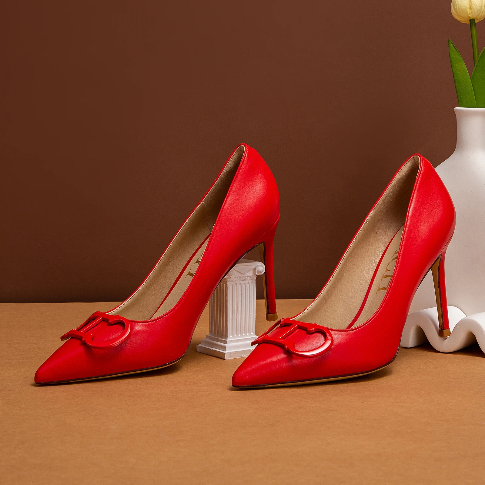 تصميم بسيط بلون موحد، حذاء نسائي فردي موسمي جديد ض...