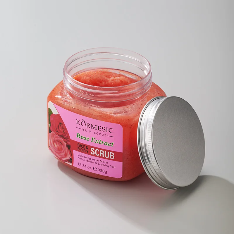 KORMESIC Crema Scrub Corpo Alla Curcuma Idratante Per Il Viso Pulizia Profonda Latte Rosa Delicata Tenera Esfoliazione Del Viso Prodotto Per La Cura Della Pelle - immagine 4