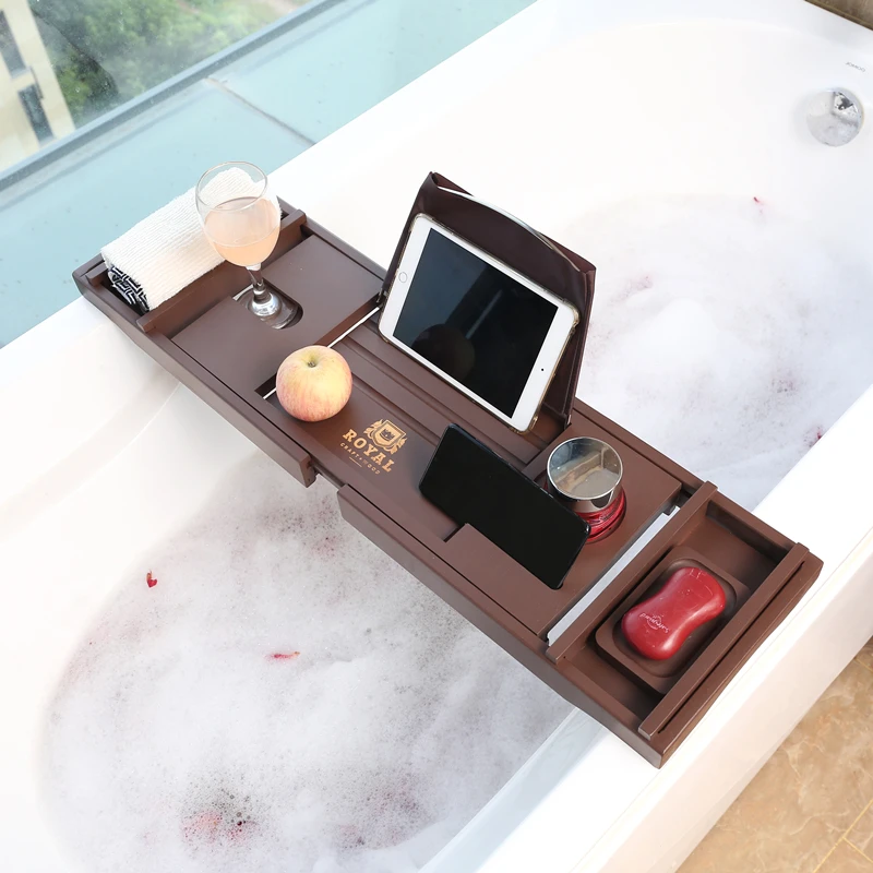 Extendable Shelf Bathtub Trays Wooden Table Storage Storage Shelf Bamboo Bathtub Trays Nordic Bandejas Organizer WW50BT
