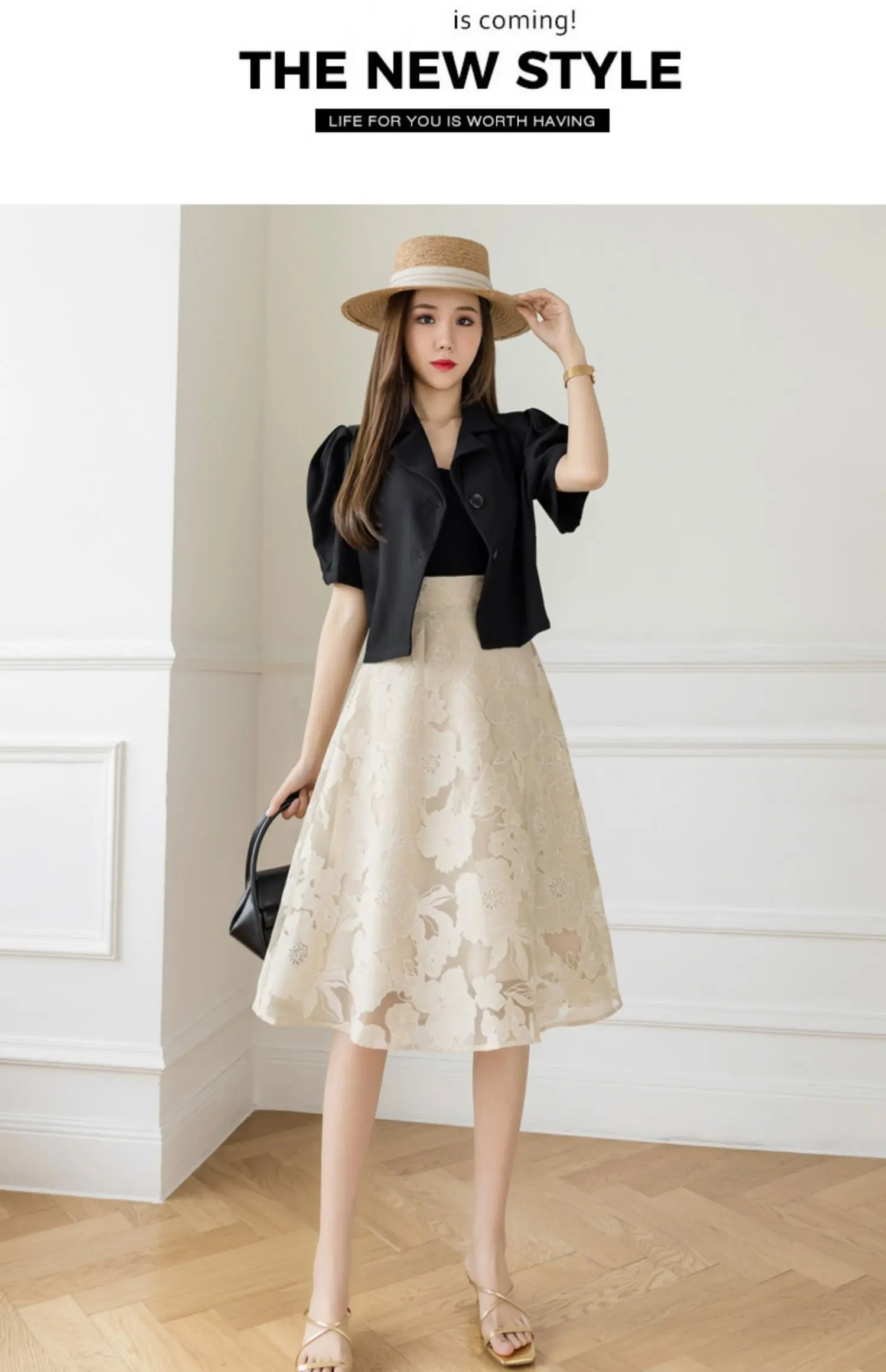 hoop skirt Ladies Elegant A-line Skirts New Arrival 2022 Fashion Korean Style All-match High Waist Knee Length Women Party Long Skirt W1019 mini skirts for women