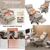 Dual Motor Leather Electric Office Chair with Footrest, Comfortable Reclining Chair with Massage, High Back Ergonomic Desk Chair 1