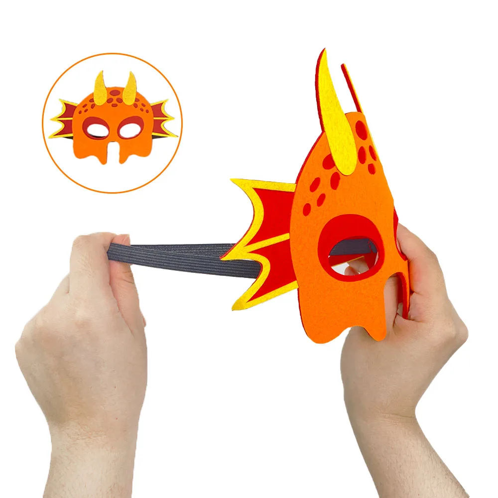 12 Pcs Dinosaur Masks Party Supplie Felt and Elastic-Dinosaur Party Decorations with Masks Different Types Great Idea