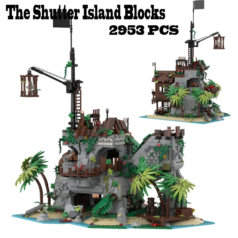 

MOC Medieval Shutter Island Building Blocks Military Street View Castle Knights Infantry War Warrior Weapons Bricks Toys Gifts