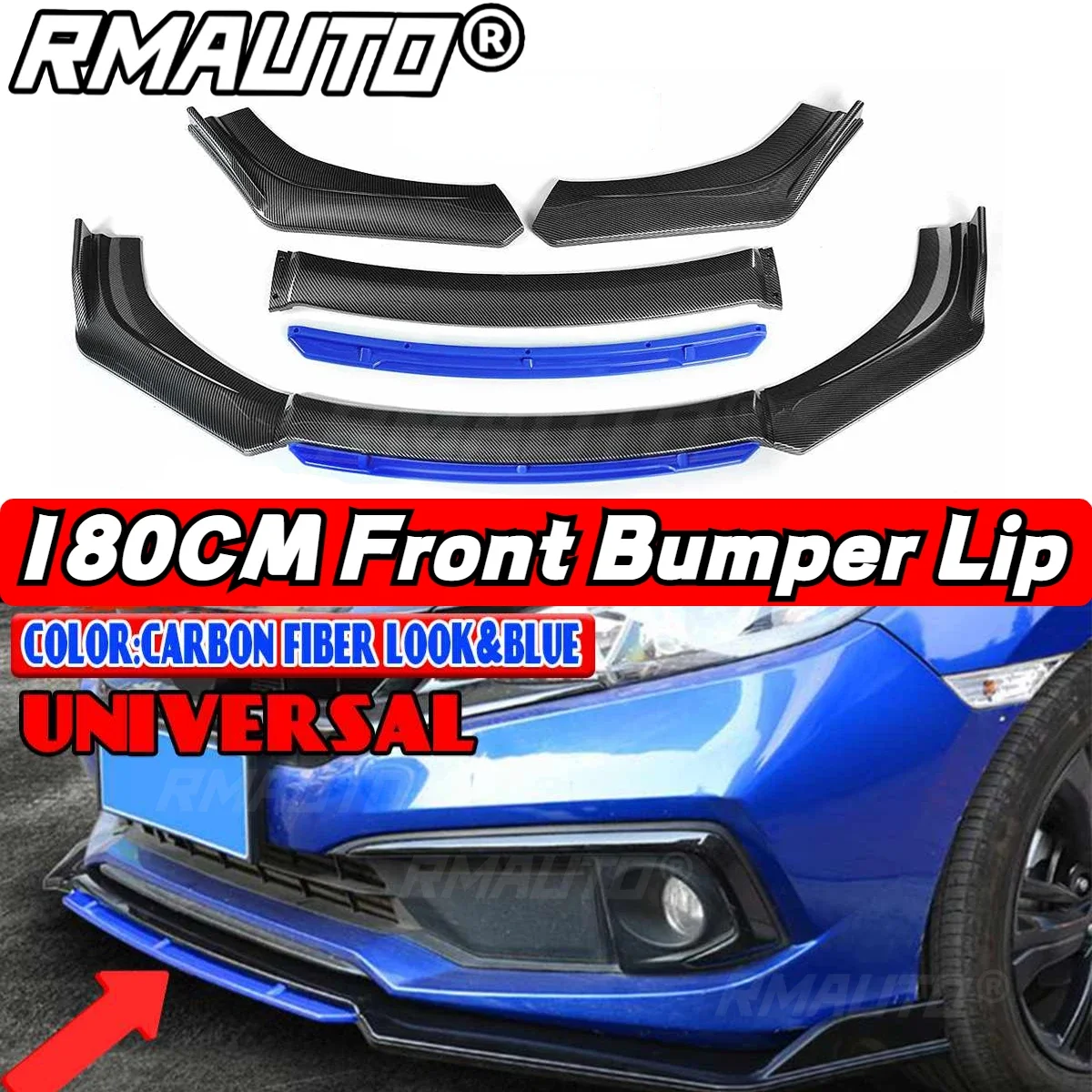 Carbon Fiber Universal Car Front Bumper Lip Spoiler Chin Body Kit Splitter  Diffuser For Honda For BMW For Audi For KIA For Mazda - AliExpress