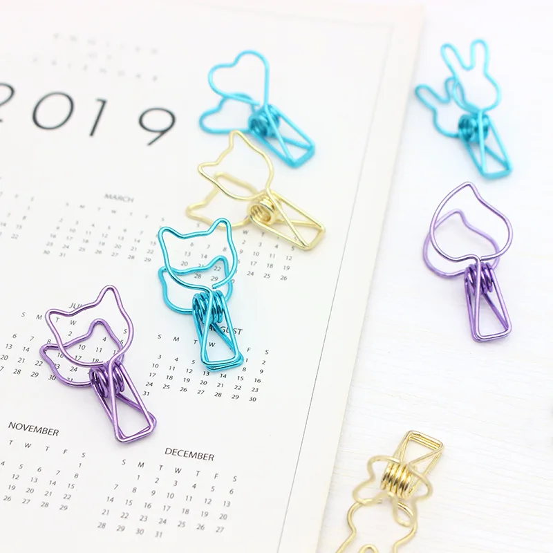 Cute Metal Creative Small Fish Clip Shape Cartoon Colorful Fishtail Clip Dovetail Ins Girl Style Stationery