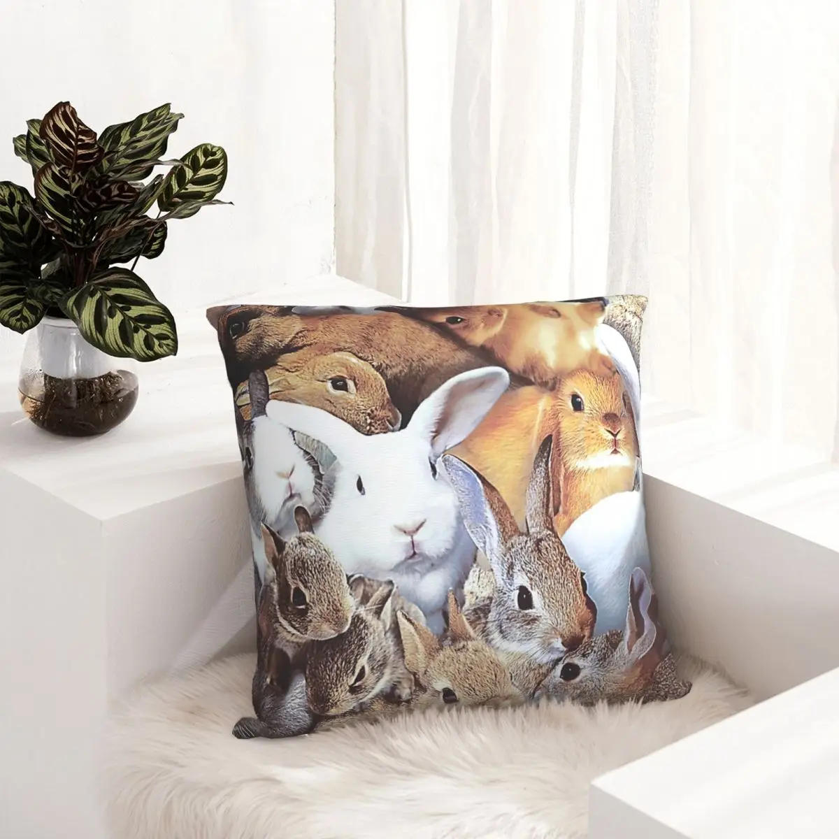 

Наволочка с принтом кроликов, наволочка для диванной подушки