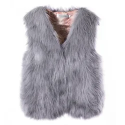 Newest Autumn Fashion Faux Fur Coat Ladies Sleeveless Slim Vest Women Jackets Outerwear Waistcoat Big Size XXXL Black Gray Coat
