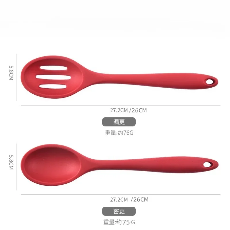 Long Handle Silicone Soup Ladle Colander Kitchen Salad Mixing Spoon Children Tablespoons Rice Porridge Scoop Cooking Utensils