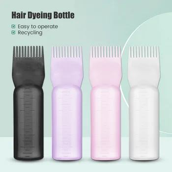 Dispenser di olio per capelli Bottiglia Applicatore di pettine per radice Dispenser per olio per capelli Riutilizzabile Massaggiatore per cuoio capelluto Shampoo Spazzola Tintura per capelli Strumento 1