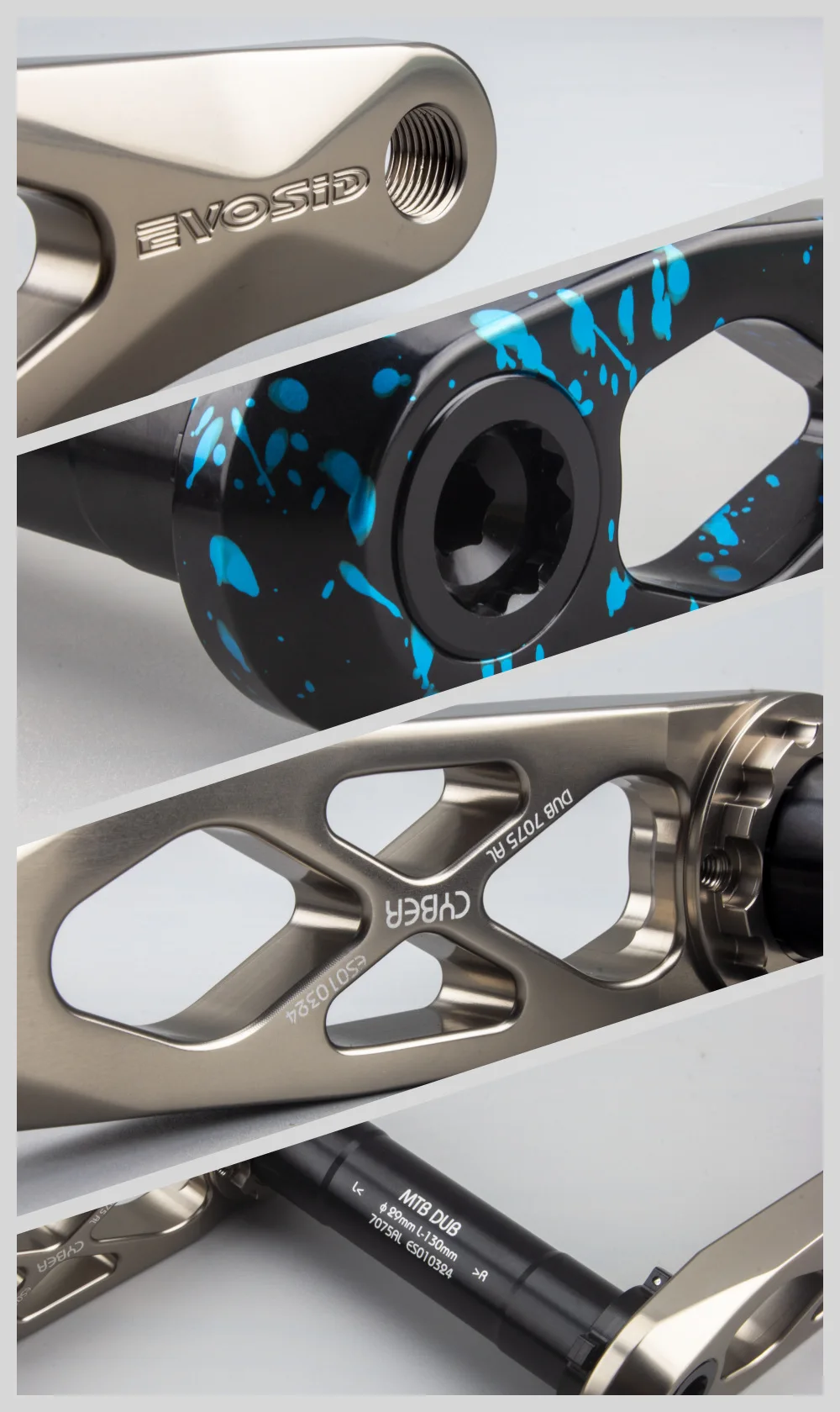 Description Picture 6 of itemEVOSID Mountain Bike DUB Crankset Hollow One-piece Crankset 165mm 170mm 175mm CNC High-strength Cranks 5DEV Made Of Aluminum