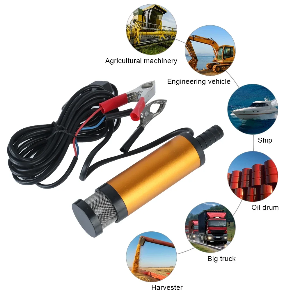 รูปสินค้า ปั๊มถ่ายโอนไฟฟ้า 12V 12 ลิตรต่อนาที สำหรับน้ำมันดีเซล น้ำ เชื้อเพลิง เปลี่ยนถ่ายน้ำมัน รถบรรทุก เรือ รถยนต์ ปั๊มอเนกประสงค์