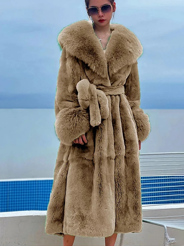 Women\'s Fluffy Jacket Parker Winter Fur Mink Warm Solid Color Faux Fur Women New Casual Long Sleeve Temperament Women Fur Coat