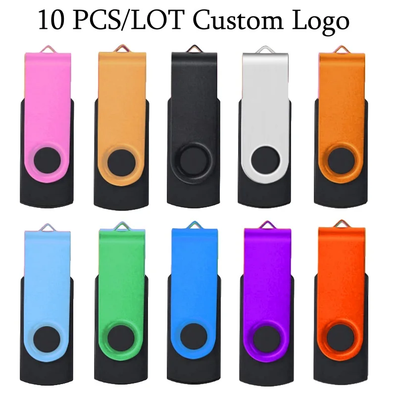 thumbnail image 1 of 10 unidades/lote de memorias USB 2.0, memorias USB de 32 GB, 64 GB, 4 GB, 8 GB y 16 GB, con logotipo gratuito, 1 of 5