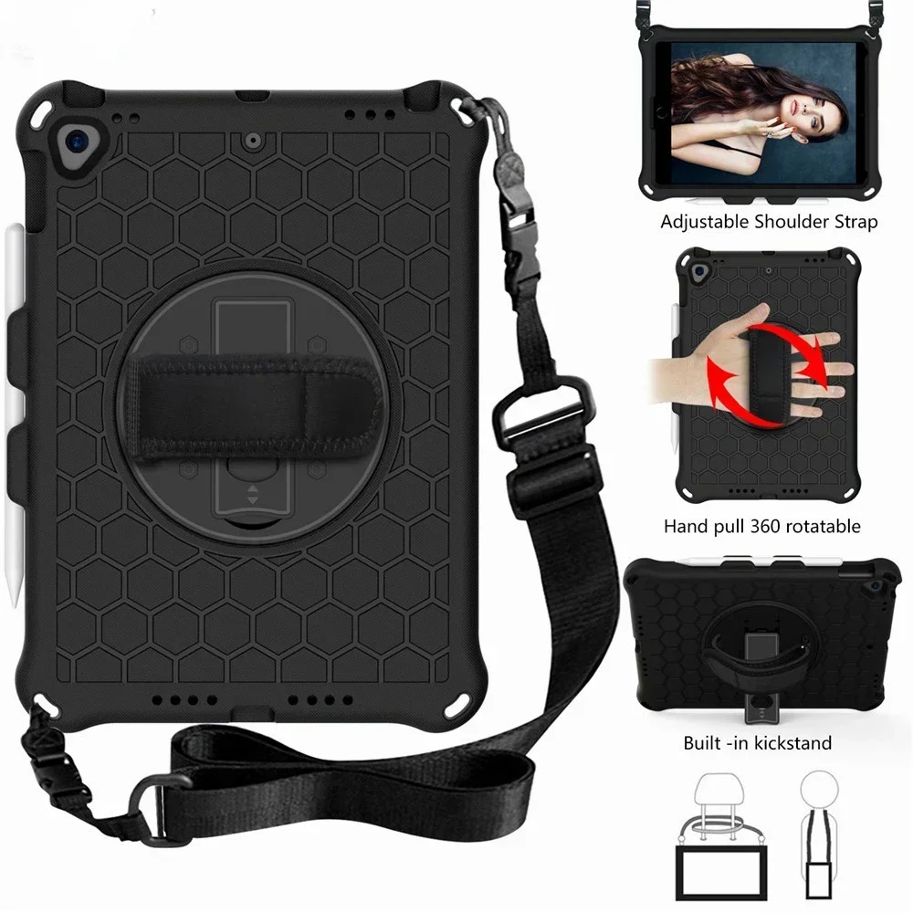 Durable Shockproof EVA Hand Strap Case for iPad – Kids Friendly