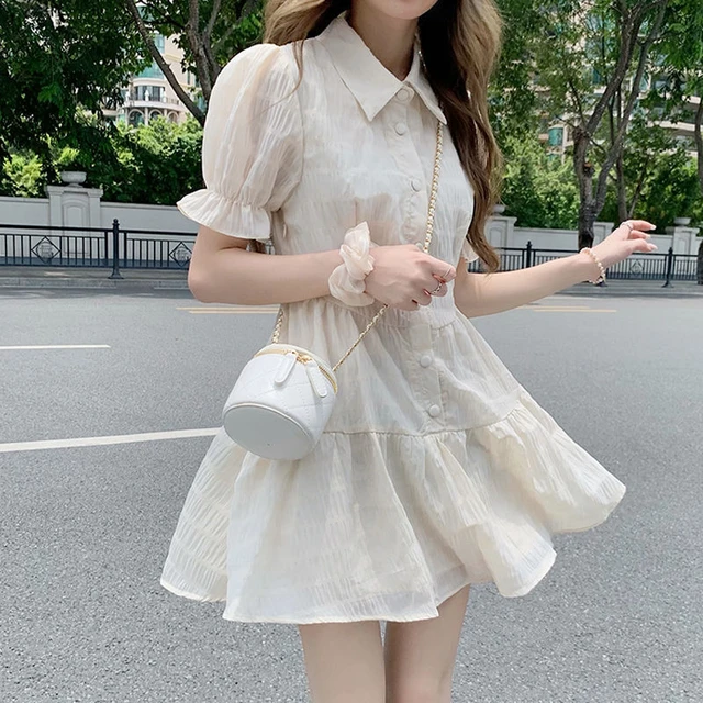 Summer Mini Dress for Women Girl Korean Fashion Short Clothes