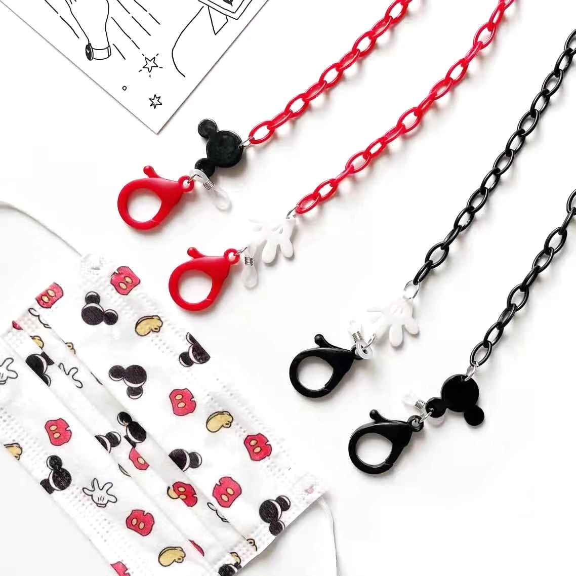 Face Mask Chain For Children Funny Cotton Glasses Lanyard Necklace Hangs Mouse Eyewear Chain Sunglasses Cord Jewelry Accessories