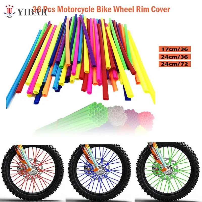 Universal Motorcycle Dirt Bike Wheel Rim Cover Spoke Skins Wrap Tubes Decor Protector 36 Pcs Red Blue Black Orange | Автомобили и
