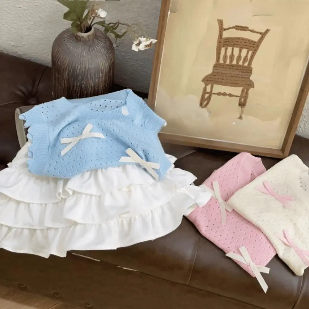 Fashion Korean Style Girl's Half Body Skirt Sweet Cute Bow Flower Bud Skirt Summer Cake Skirts Children's Short Skirt Princess