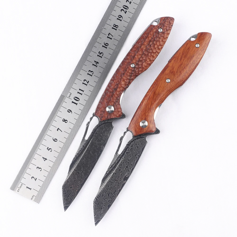 

Outdoor Camping Utility Folding Knives Self Defense EDC Hand Tool Tactical Survival Hunting Pocket Knife Damaskus