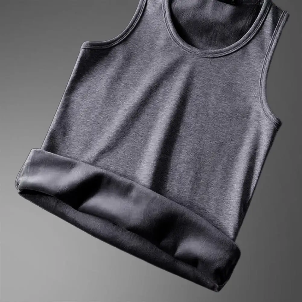 

Warm Men Tank Top Men's Thermal Sleeveless Vest Slim Fit Bottoming Top for Fall Winter Round Neck Soft Elastic Pullover Homewear
