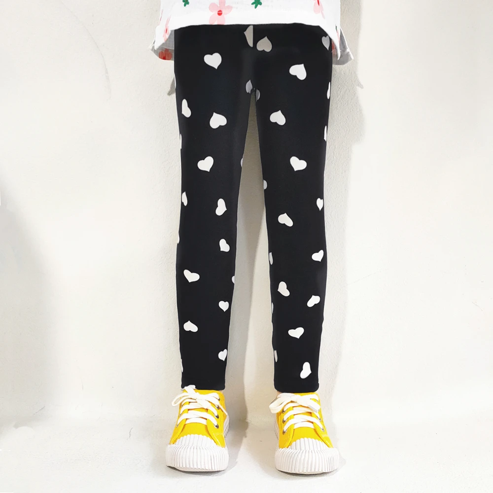 Leggings apertadas para desenhos animados para meninas, calças florais slim fit, moda infantil, primavera e outono