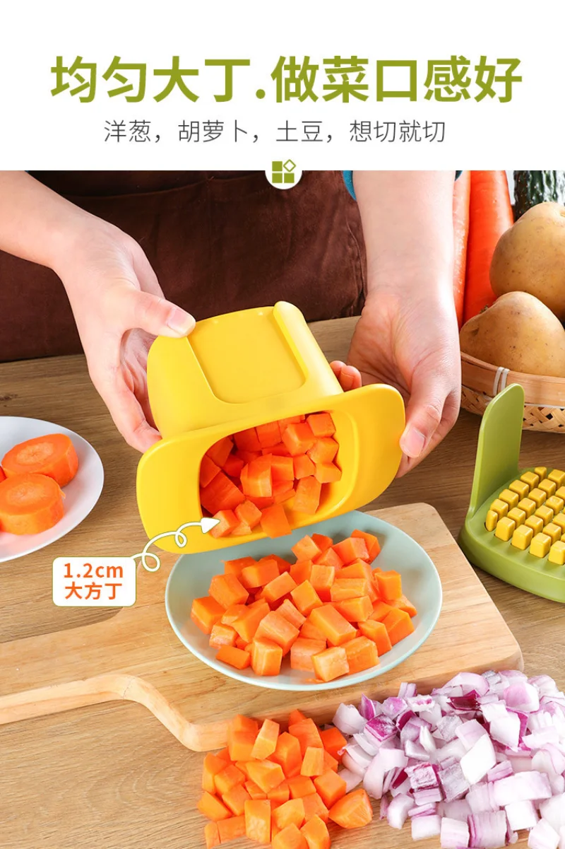 Multifunctional Hand Pressure Cutter Potato Fruit Vegetable Chopper Durable  Diced Radish Onion Cubes Cutter Kitchen Accessories