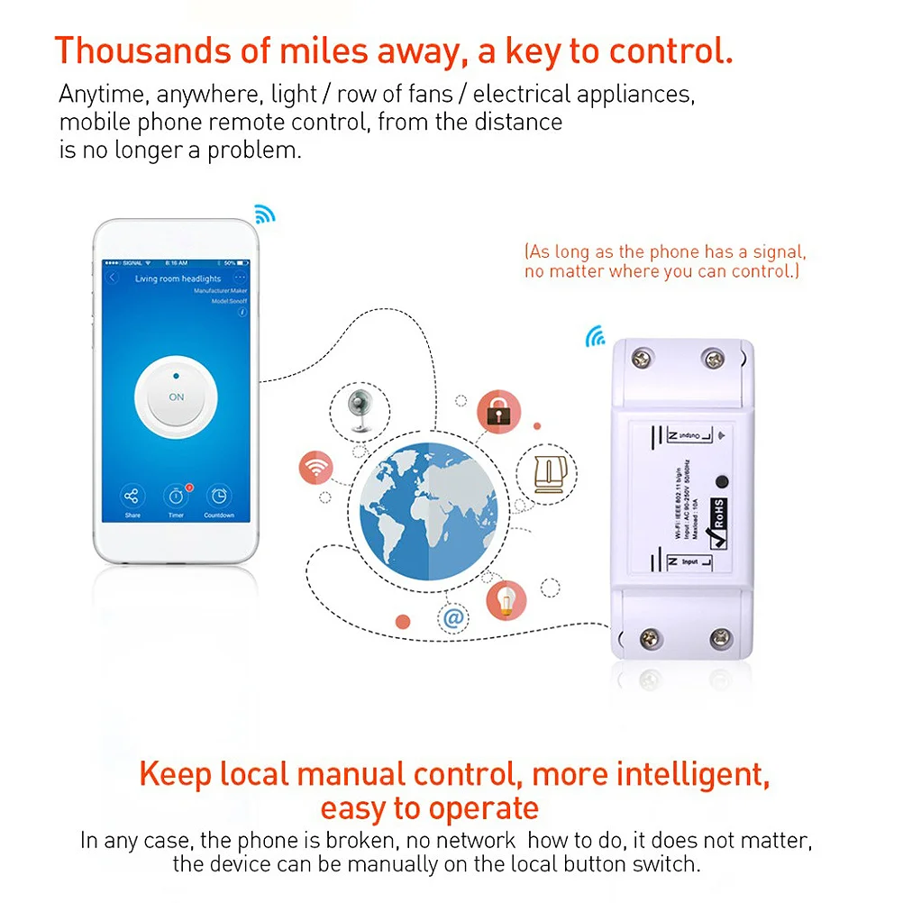 

Home Smart Wifi Modification Connector Smart Home Socket Lighting Wireless Timing For LED Light Ceiling Lamp