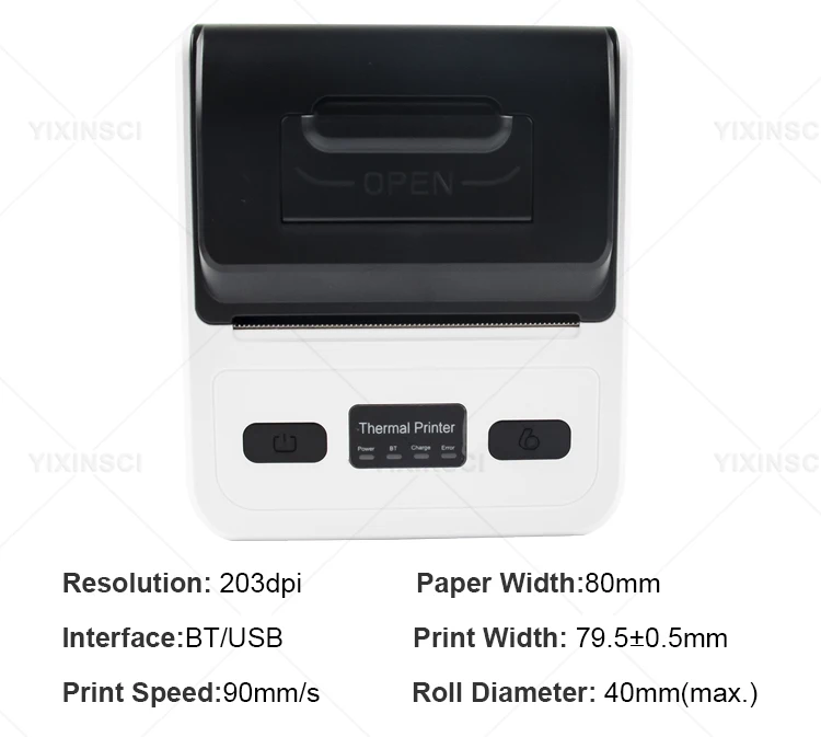 GOOJPRT 3 Inch 80mm Mini Portable Thermal Printer Easy To Use With POS Machine System Receipt Bluetooth Printer small portable printers for travel