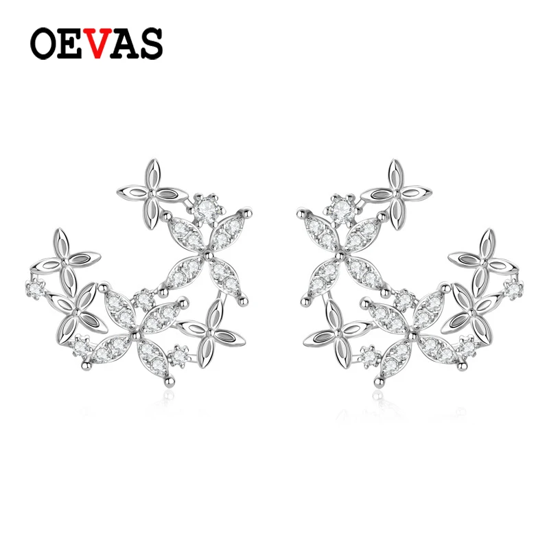 

OEVAS 1.3MM 2MM Total 0.46CT Moissanite Uneven Stud Earrings 100% 925 Sterling Silver Top Quality Party Fine Jewelry For Women