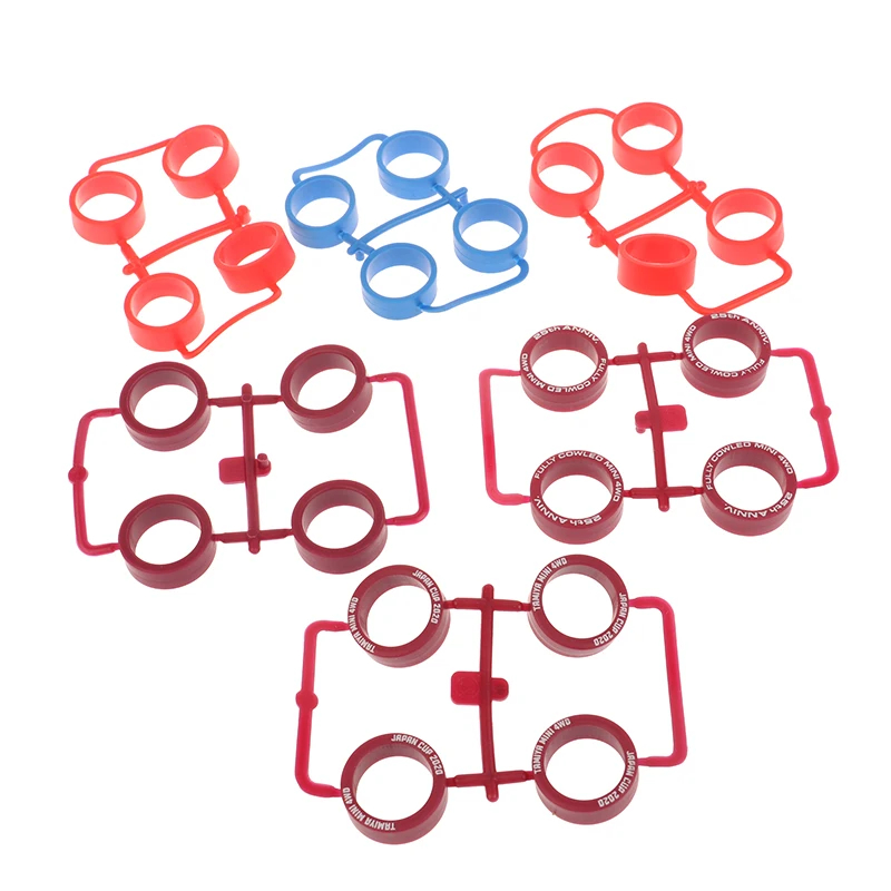 4Pcs 95140/95208 Home Made Tamiya Mini 4Wd Car Racing Low Friction Maroon Trases Lettering